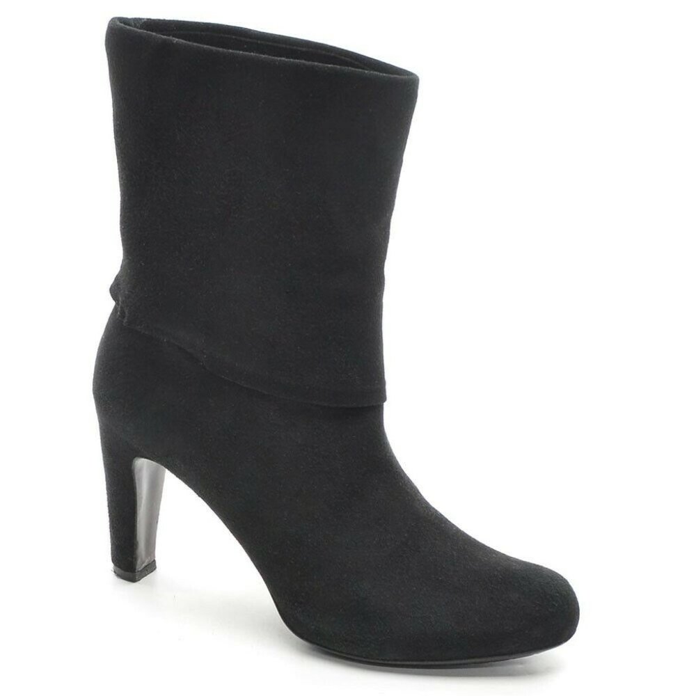 Roberto Del Carlo Black Suede Cuffed Ankle Boots 39.5